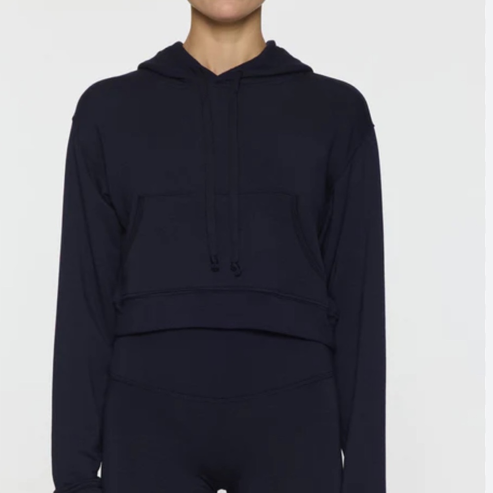 Bleusalt The Kaia Crop Skater Hoodie in Black Sz 1 or S #0869
